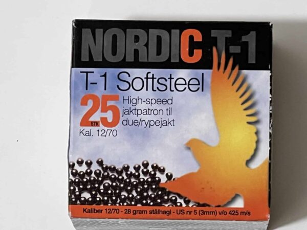 Nordic T-1 Soft Steel High Speed jaktammo til hagle kaliber 12/70 (25pk)